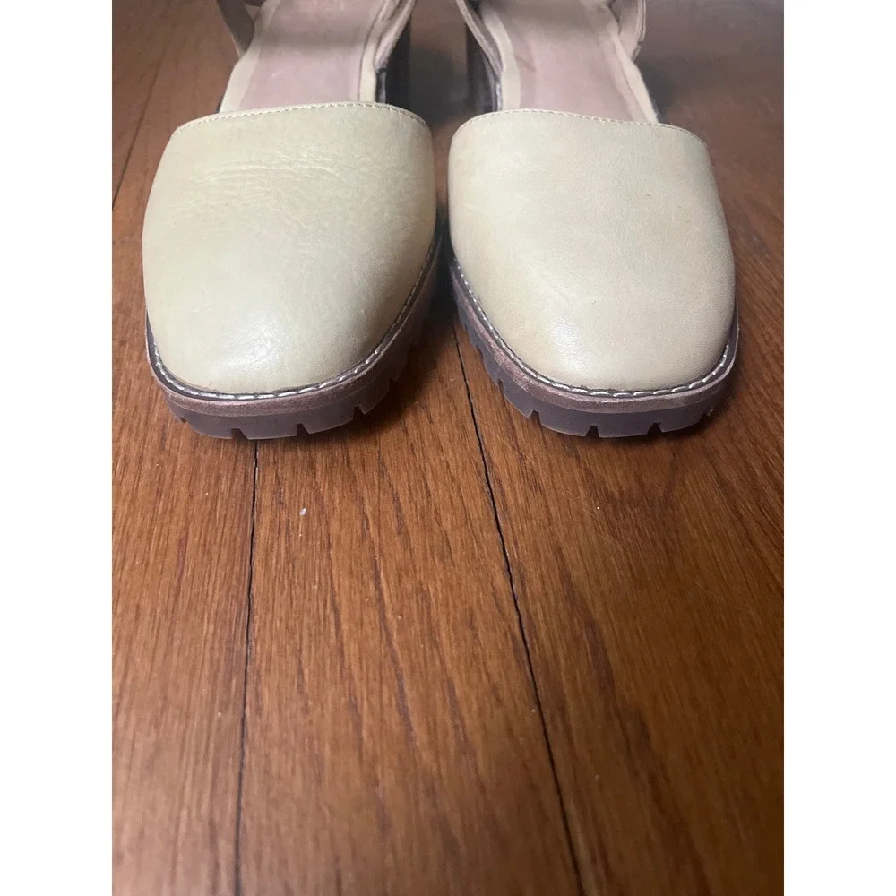 Madewell The‎ Claudie Mary Jane Sandal 8.5 Lug Sole Beige Leather